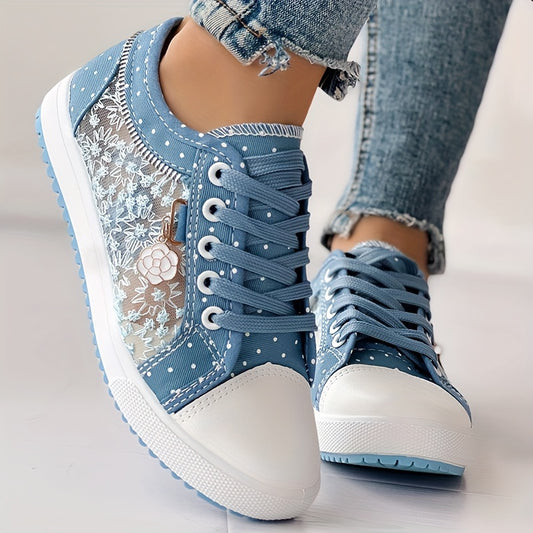 💕【35-42】2025 modne, codzienne koronkowe damskie buty, klasyczne płócienne buty