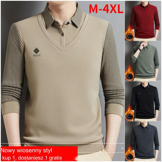🔥🔥【M-4XL】Zimowa koszulka polo męska 2025, Klasyczny krój pasuje do każdego wieku