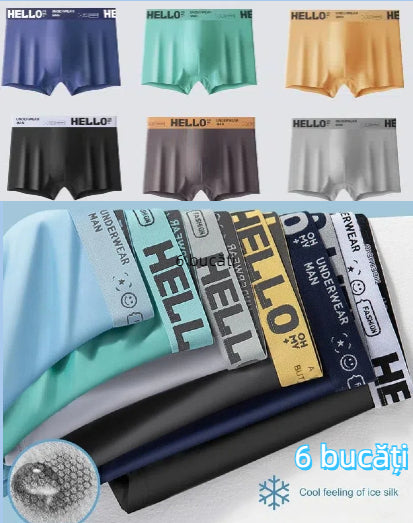 🧊🩲【6 sztuk】✨Męska bielizna wykonana z bawełny i jedwabiu lodowego, antybakteryjna i niezwykle wygodna