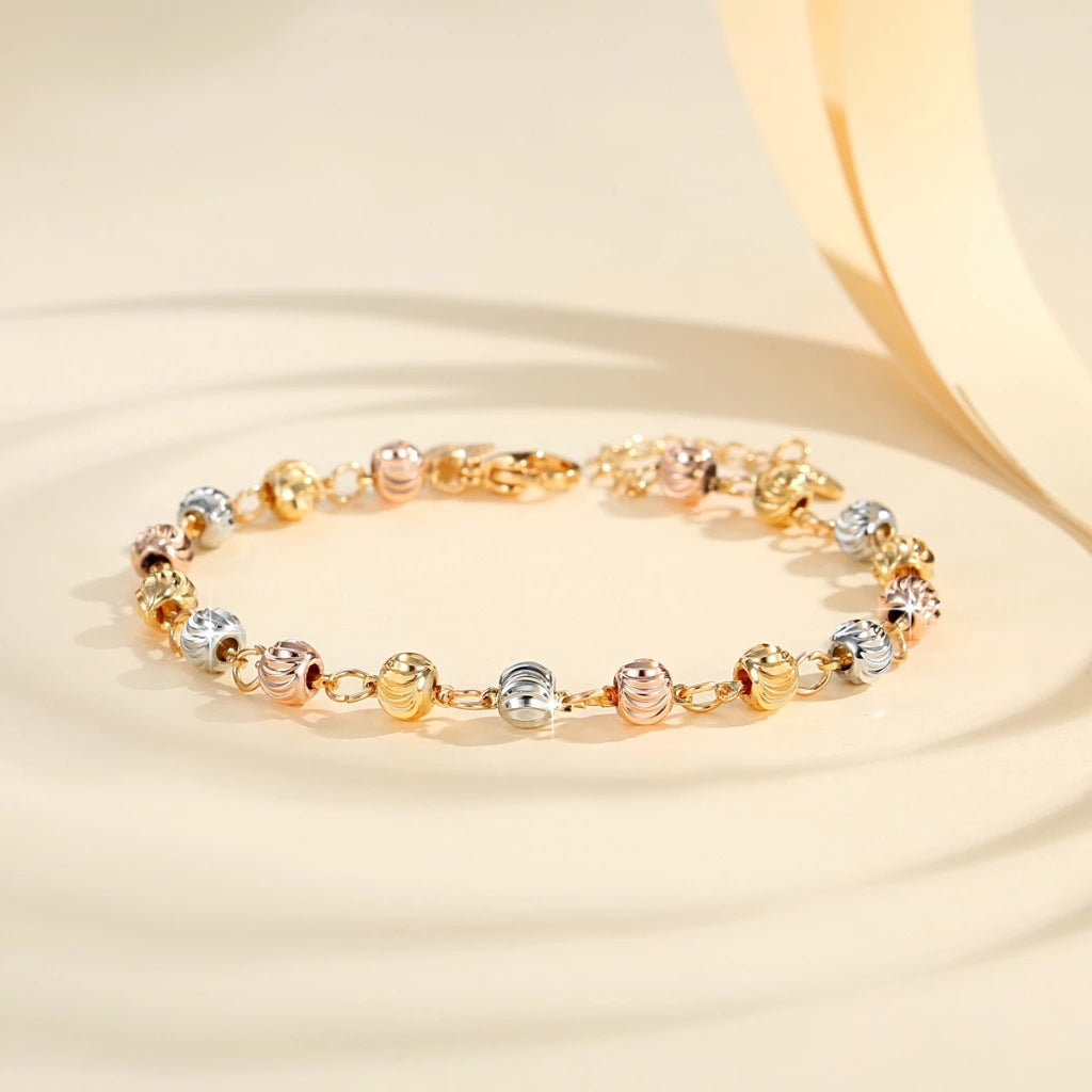 ✨Brățară ochi de pisică din aur roz