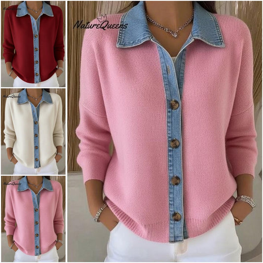 🔥【S-3XL】2025 Nowy patchworkowy kardigan z jeansu