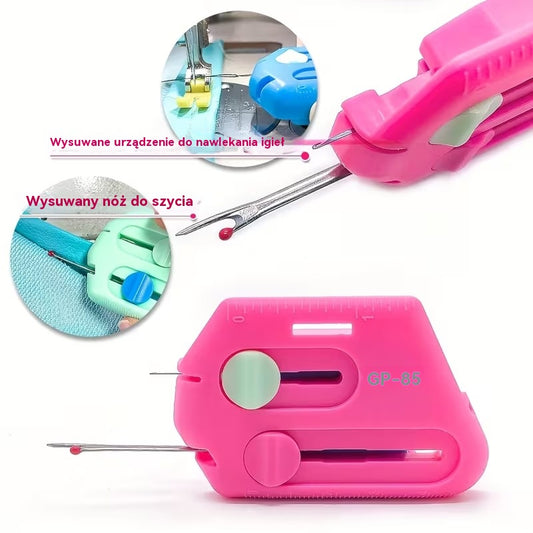 Magnetyczna linijka do szycia 3 w 1 z rozpruwaczem szwów i nawlekaczem | Silna magnetyczna kontrola krawędzi, oznaczenia na linijce (można używać zarówno w domowych, jak i przemysłowych maszynach do szycia)