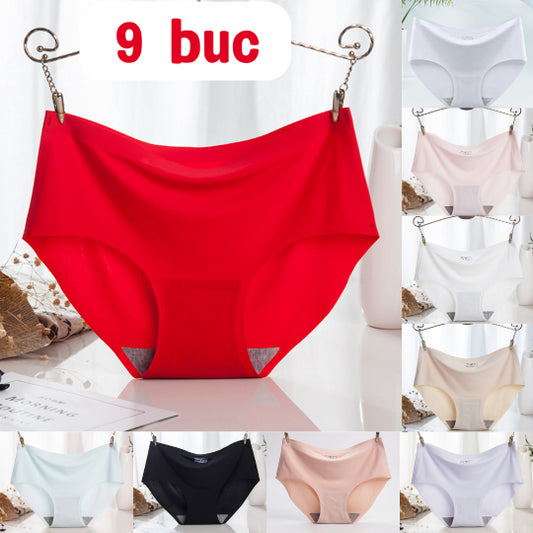 【💖Zestaw 9-częściowy】👙Damskie antybakteryjne figi wyszczuplające brzuch z lodowego jedwabiu