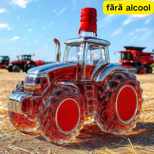 🔥🚜Sticlă de vin retro cu tractor agricol，🎁🎁Ornamente creative sigilate pentru sticle de whisky