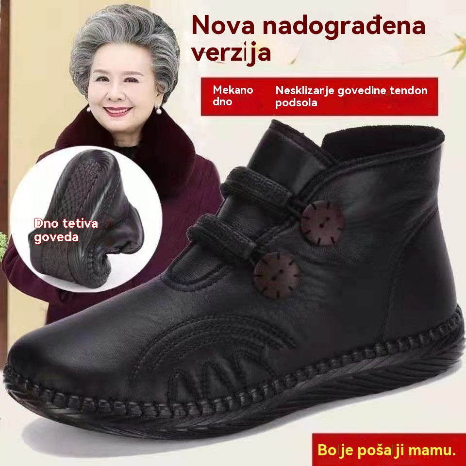 💥【35-40】Ženske ručno rađene kožne, pamučne, neklizajuće cipele za jesen i zimu