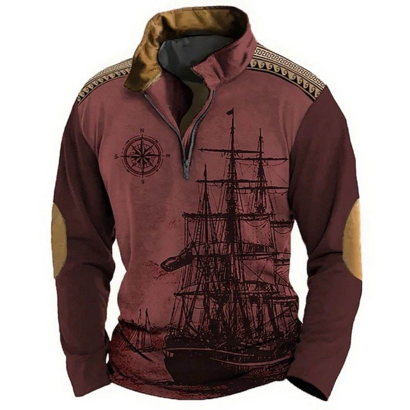 😎【S-5XL】Moški pulover s kapuco in polovično zadrgo, 3D potisk, udoben, topel in moderen za hladne dni