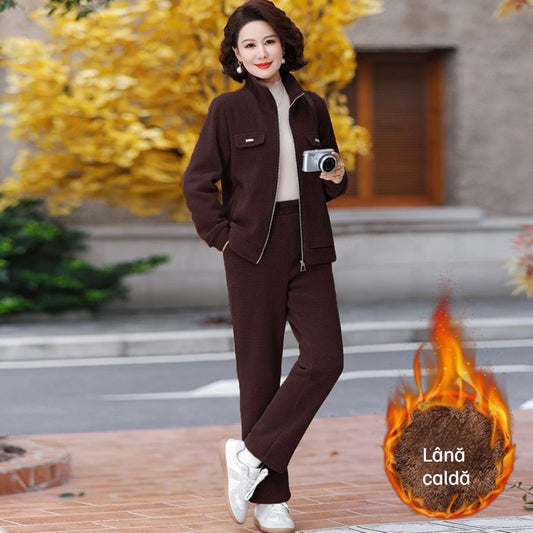 🔴【Popusti na nove proizvode】💥【M-4XL】Žensko odijelo od debljeg baršuna (jakna + hlače)