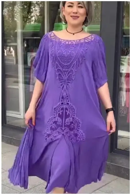 👗2025 Nouă rochie de damă largi din dantelă mărime mare 