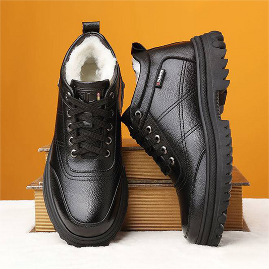 🔥Ograniczona czasowo zniżka 50%🔥【39-44】2025 Nowość Zimowe, ciepłe, męskie skórzane buty z grubą podeszwą