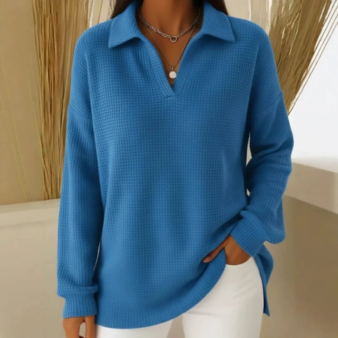 💥🥼 Novi elegantni jednobojni ležerni pulover s preklopnim ovratnikom, dugih rukava i zadebljanog materijala