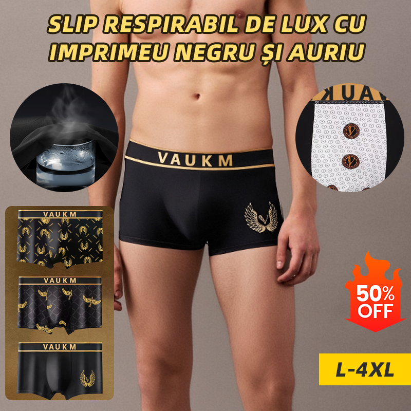 🚹✅💥Cumpărați 3 obțineți 3 gratuit🔥Lenjerie intimă respirabilă din mătase glacială pentru bărbați, lenjerie intimă confortabilă, fără cusături, mărime plus, imprimeu la modă