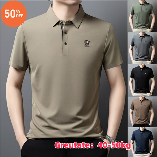 ✨✨【M-4XL】2025 Lodowa jedwabna koszulka polo z półrękawkiem na co dzień