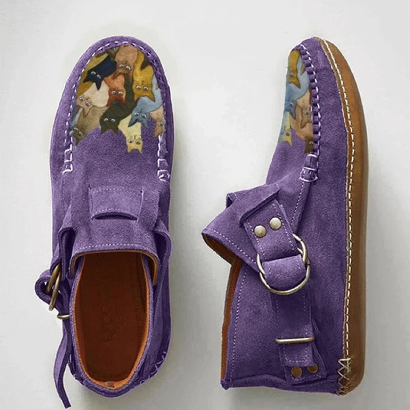 【35-43】Martin cizme din piele moale fermoar plat pantofi de dama la modă