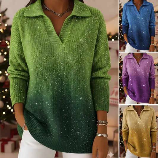 🔥【S-5XL】Marzący sweter z dzianiny z gradientowym wzorem gwiaździstego nieba